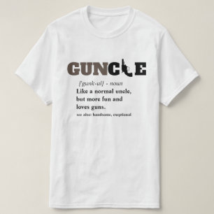 T-shirt Énonciation drôle - oncle drôle Gun de GUNcle