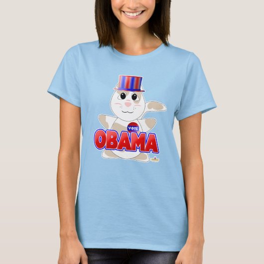 T-shirt Énorme vote Tan Chat Rouge Obama (Devant)