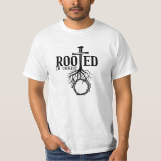 T-shirt Enraciné Dans Le Christ Écriture Croix Verse chrét