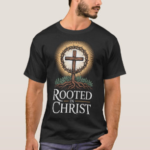 T-shirt Enraciné Dans Le Christ Jésus Croix Vintag