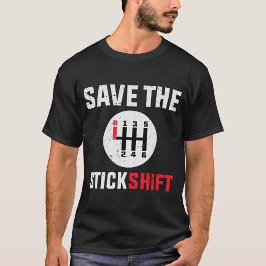 T-shirt enregistrer la clé Stick Shift Car Pilote manuel d (Devant)