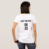 T-shirt Enregistrer la date correspondant à mariage couple (Dos entier)
