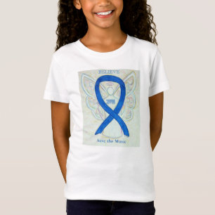 T-Shirt Enregistrer la musique Blue Awareness Ribbon Angel