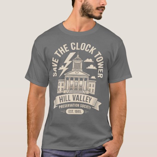 T-shirt Enregistrer la tour d'horloge classique (Devant)