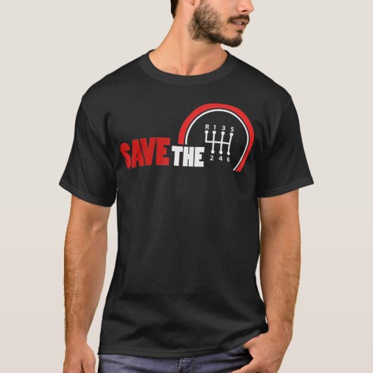 T-shirt Enregistrer La Transmission manuelle Stick Trois P (Devant)