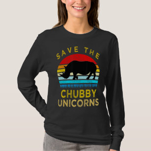 T-shirt Enregistrer le Chubby Unicorns Retro Style Rhino 2