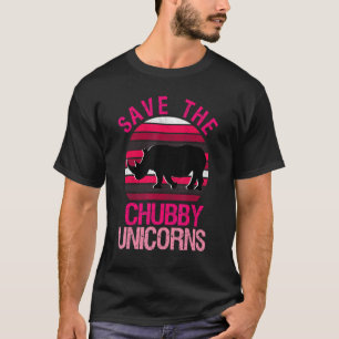 T-shirt Enregistrer Le Chubby Unicorns Retro Style Rhino 3