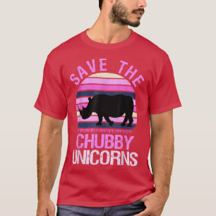 T-shirt Enregistrer Le Chubby Unicorns Style Rétro Rhino