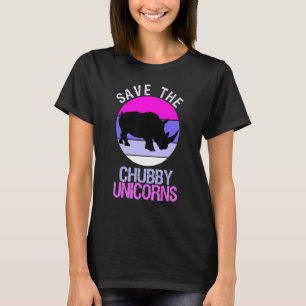 T-shirt Enregistrer Le Chubby Unicorns Style Rétro Rhino 1