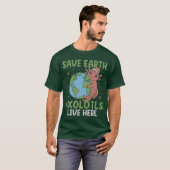 T-shirt Enregistrer les axes terrestres en direct ici | En (Devant entier)