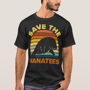 T-shirt Enregistrer Les Manatees Chubby Retro Cadeau Vinta