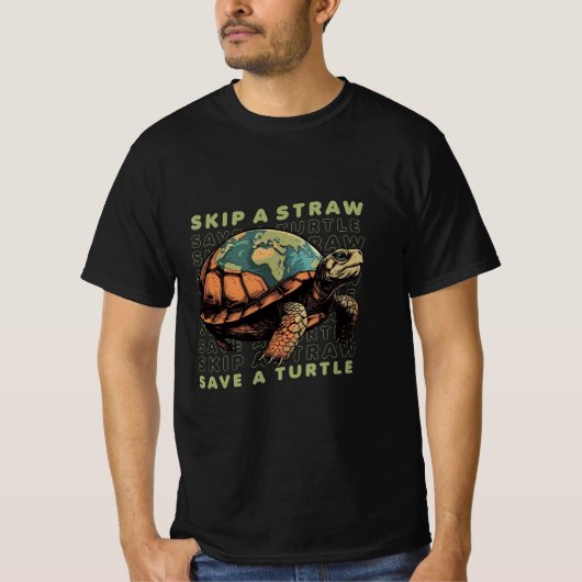 T-SHIRT ENREGISTRER LES TORTUES SKIP A STRAW ENREGISTRER U (Devant)