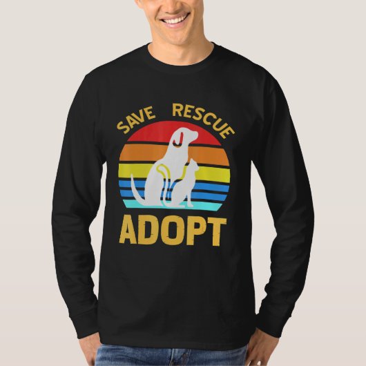 T-shirt Enregistrer Secourir Adopter Pro Pet Adoption (Devant)