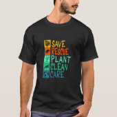 T-shirt Enregistrer Secourir Plante Nettoyage Animaux Natu (Devant)