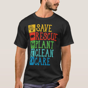 T-shirt Enregistrer Secourir Plante Nettoyage Tortue Anima