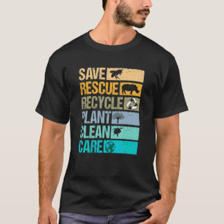 T-shirt Enregistrer Secourir Recycler Plante Nettoyer Et S