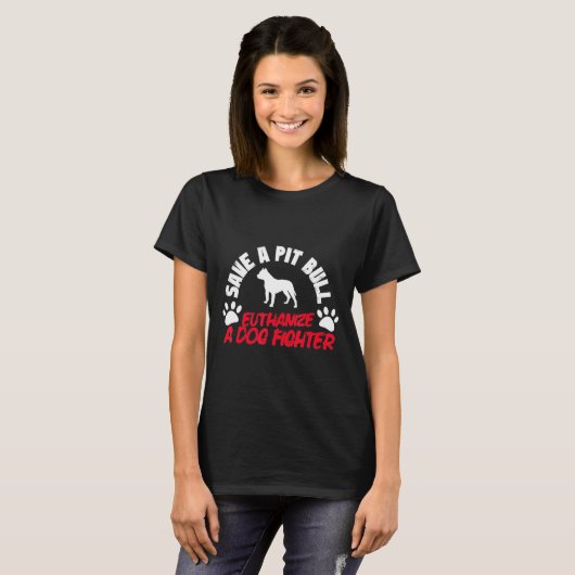 T-shirt Enregistrer Un Chien Taureau-Pas De Combat De Chie (Devant entier)