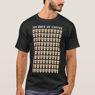 T-shirt Enseignant 100 tasses de café École du 100e jour