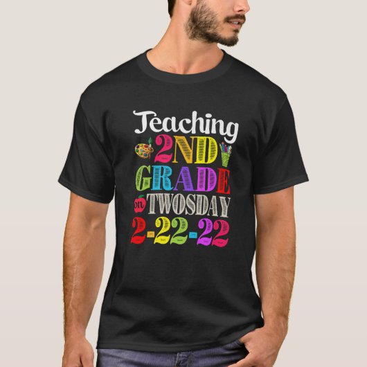 T-shirt Enseignant Aka Math Enseignement 2E Année Le Jour (Devant)