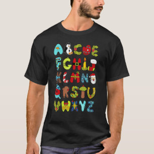 T-shirt Enseignant Alphabet de vie Santa Hat Abc Lettres C