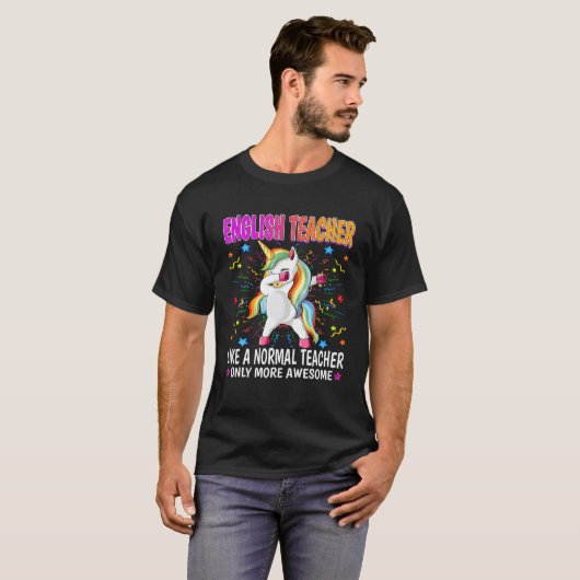 T-shirt Enseignant Anglais Comme Un Enseignant Normal Seul (Devant entier)