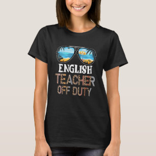 T-shirt Enseignant anglais hors service Leopard lunettes d