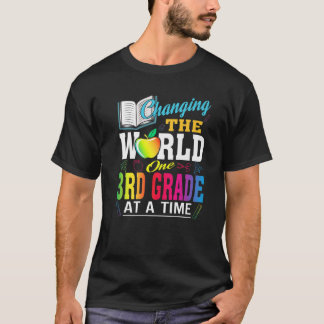 T-shirt Enseignant Changer Le Monde Un 3E Niveau À La Fois