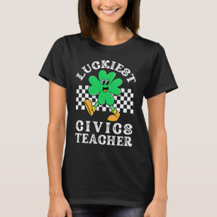 T-shirt Enseignant civique le plus chanceux Jour de la Sai