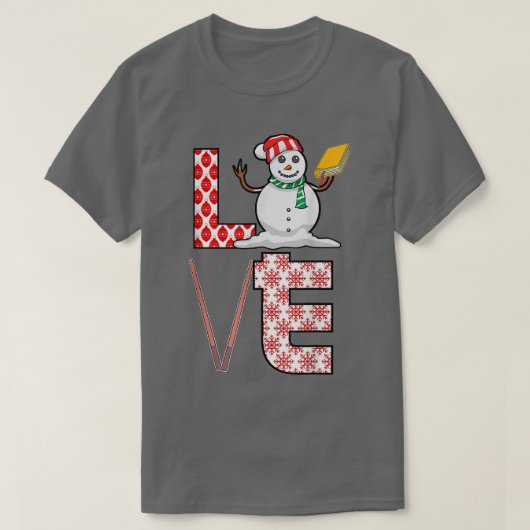 T-shirt Enseignant d'amour Noël Snowman Xmas Pyjama Enseig (Design devant)