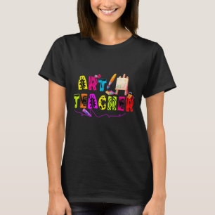 T-shirt enseignant d'art mignon et coloré pour la