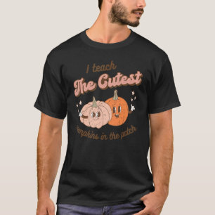 T-shirt Enseignant D'Automne J'Enseigne Les Citrouilles Le
