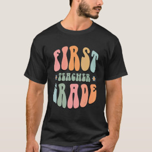 T-shirt Enseignant de 1re année Rétro Groovy Retour à l'éc