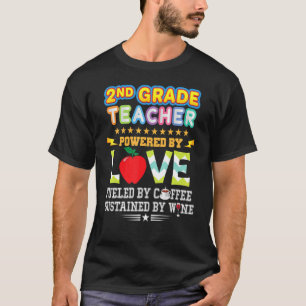 T-shirt Enseignant de 2e année deuxième propulsé par l'amo