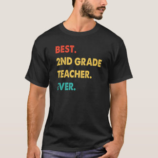 T-shirt Enseignant de 2e année Retro Meilleur Enseignant d