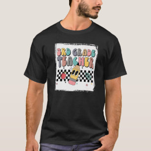 T-shirt Enseignant de 3e année brillé Retourner à l'école