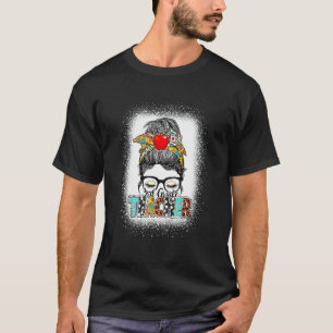 T-shirt Enseignant de 3e année Bun Messy Enseignant de ren