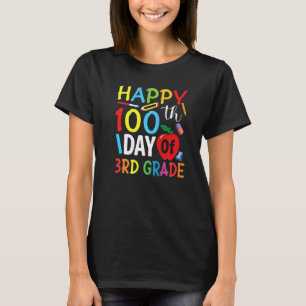 T-shirt Enseignant de 3e année Enfant Heureux 100e jour d'