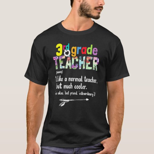 T-shirt Enseignant de 3e année Retour à l'école Enseignant (Devant)