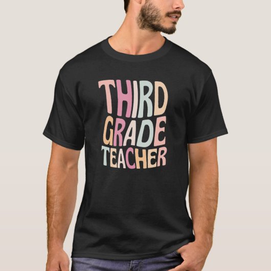 T-shirt Enseignant de 3e année Retro Enseignant 3e année É (Devant)