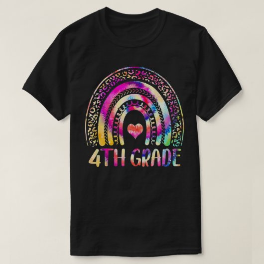 T-shirt Enseignant de 4e année Tie Dye Rainbow Retour à l' (Design devant)