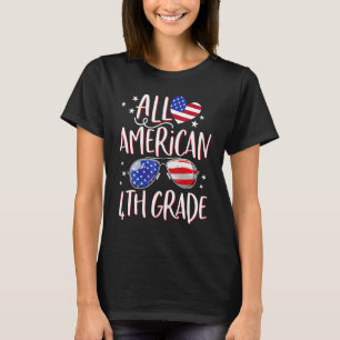 T-shirt Enseignant de 4e année tout américain Drapeau amér
