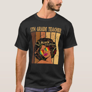 T-shirt Enseignant De 5E Année Afro Africain-Américain Bla