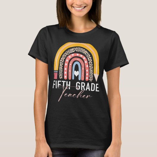 T-shirt Enseignant de 5e année Enseigner de 5e année Boho  (Devant)
