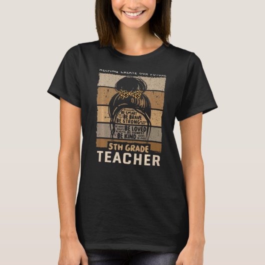 T-shirt Enseignant de 5e année et école primaire de 5e ann (Devant)