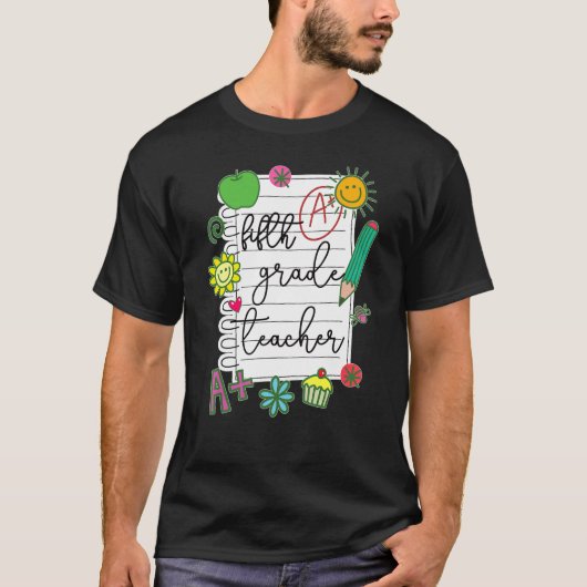 T-shirt Enseignant de 5e année meilleur Enseignant de 5e a (Devant)