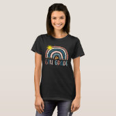 T-shirt Enseignant de 6e année Boho Rainbow Fête des ense (Devant entier)