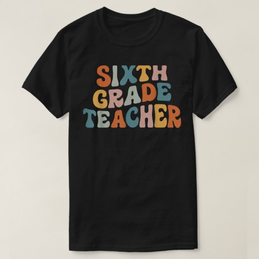 T-shirt Enseignant de 6e année Retro Enseignant Super (Design devant)