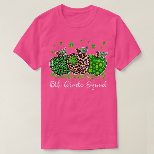 T-shirt Enseignant de 6e année Shamrock St Patron (Design devant)