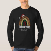 T-shirt Enseignant de 8e année Noël Leopard Rainbow Teache (Devant)