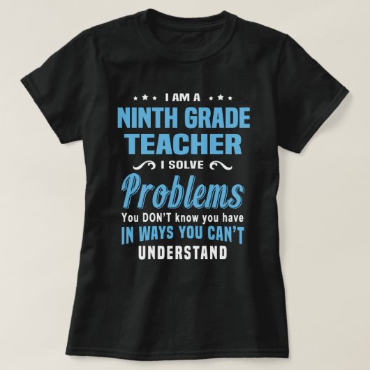 T-shirt Enseignant de 9e année (Design devant)